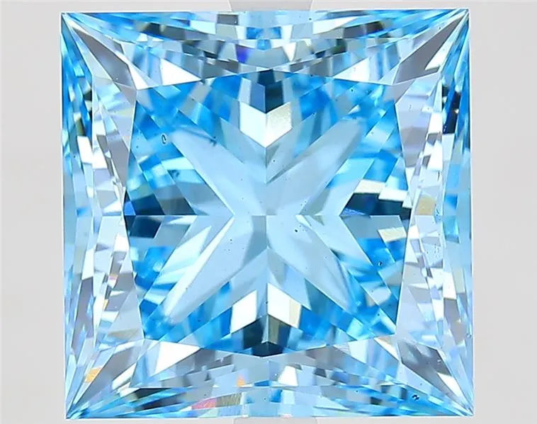 9.02ct Princess Lab Grown Diamond (Colour Fancy Vivid Blue, Clarity VS1, IGI Certified)